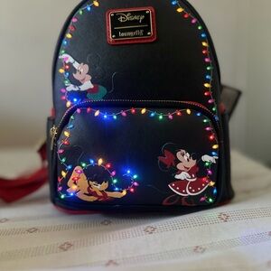 Loungefly Black Backpack with Festive Lights